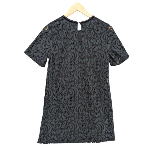 Romeo Juliet Couture Lace Mini Dress Green Black Short Sleeve Lined Size S - Picture 2 of 11